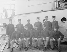 U.S.S. Indiana, group of marines, between 1895 and 1901. Creator: Unknown.
