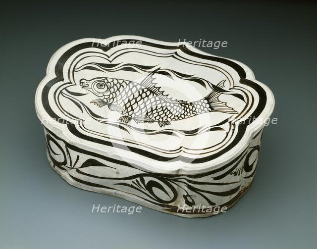 Cloud-Shaped Pillow with Fish, Jin dynasty (1115-1234), 12th/13th century. Creator: Unknown.