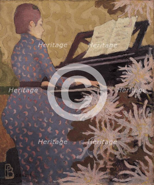 Jeune Femme au piano (Andrée Bonnard), 1891. Creator: Bonnard, Pierre (1867-1947).