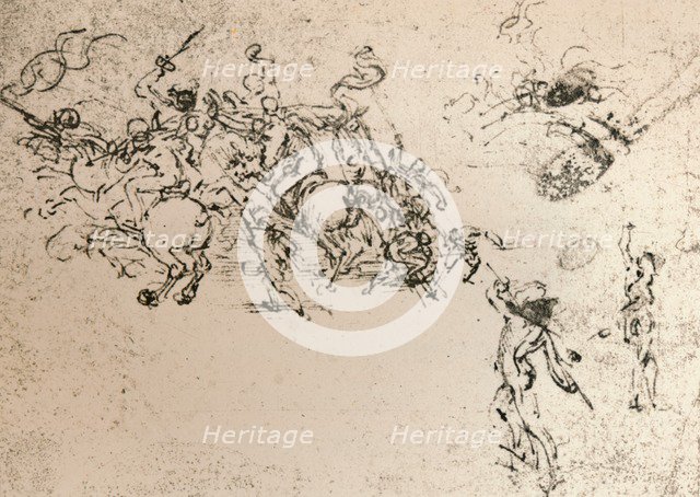 Study for the cartoon of the Battle of Anghiari, c1472-c1505 (1883). Artist: Leonardo da Vinci.