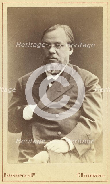 Ivan Petrovich Botkin, three-quarter length portrait, facing slightly left, between 1880 and 1886. Creator: Unknown.