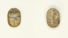 Scarab: Seated Ptah, Egypt, New Kingdom, Ramesside Period, Dynasties 19-20 (about 1295-1069 BCE). Creator: Unknown.