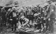 First Aid at Front in France to U.S. soldiers, 1918 or 1919. Creator: Bain News Service.