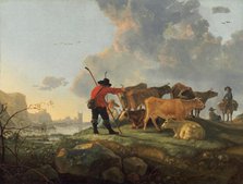 Herdsmen Tending Cattle, 1655/1660. Creator: Aelbert Cuyp.