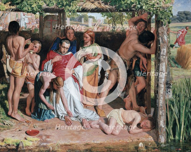 A Converted British Family Sheltering a Christian Missionary from the Persecution of the Druids, 185 Artist: Hunt, William Holman (1827-1910)