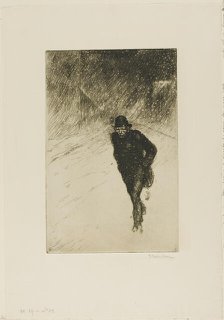 Vagabond in the Snow, 1902. Creator: Theophile Alexandre Steinlen.