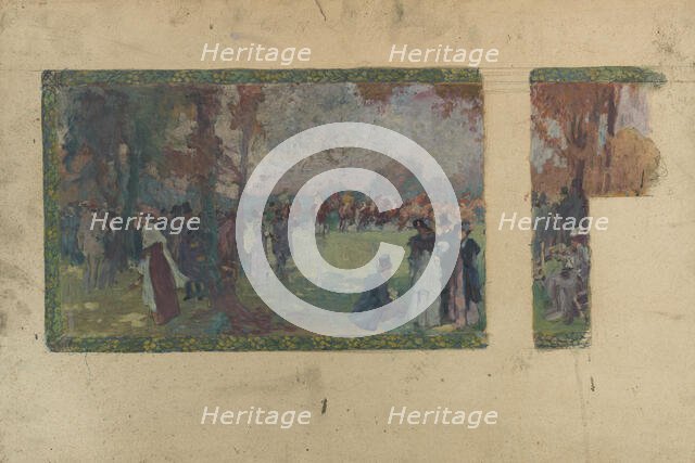 Esquisse pour la mairie de Saint-Ouen : L'hippodrome de Saint-Ouen. Creator: Paul Jean Gervais.