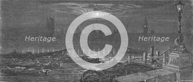 'The Houses of Parliament at Night', 1872.  Creator: Gustave Doré.