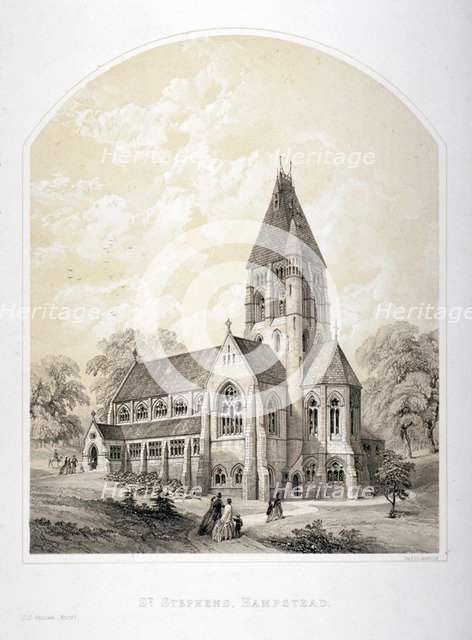 Church of St Stephen, Rosslyn Hill, Hampstead, London, c1870. Artist: Day & Son
