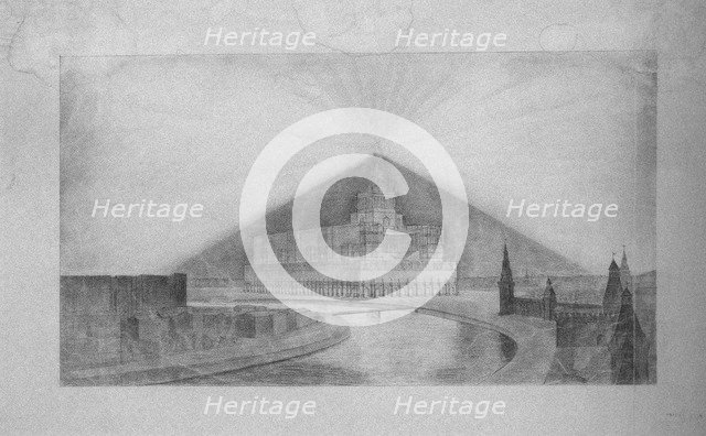 Project to the architectural contest for the Palace of the Soviets. Artist: Golts, Georgy Pavlovich (1893-1946)