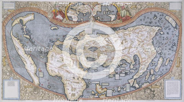 Map of the World, 1507. Creator: Martin Waldseemuller.