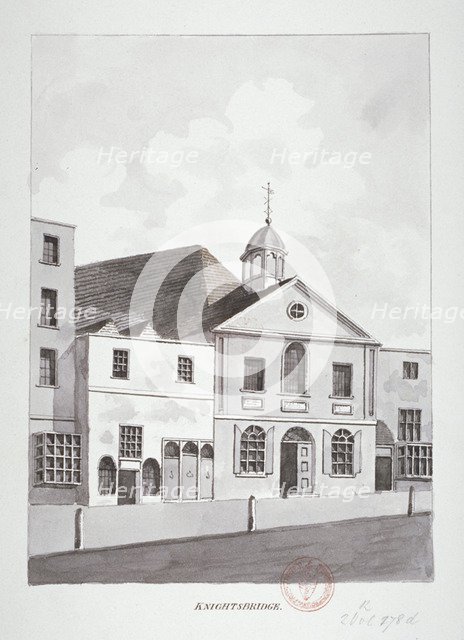 South-west view of Knightsbridge Chapel, London, c1796. Artist: Anon