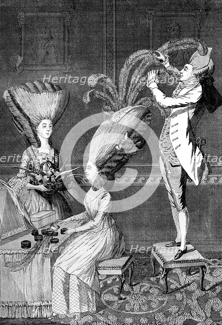 'The Preposterous Head Dress or The Feathered Lady', 1776. Artist: Unknown