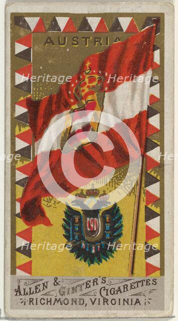 Austria, from Flags of All Nations, Series 1 (N9) for Allen & Ginter Cigarettes Brands, 1887. Creator: Allen & Ginter.