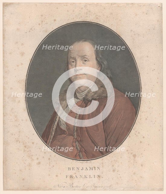 Benjamin Franklin, 1789. Creator: Jean Francois Janinet.