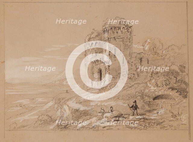 Figures in a Landscape, c1820-1848. Creator: Thomas Cole.