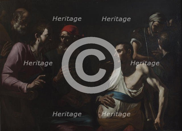 Healing a man with dropsy, c.1630. Creator: Preti, Gregorio (1603-1672).