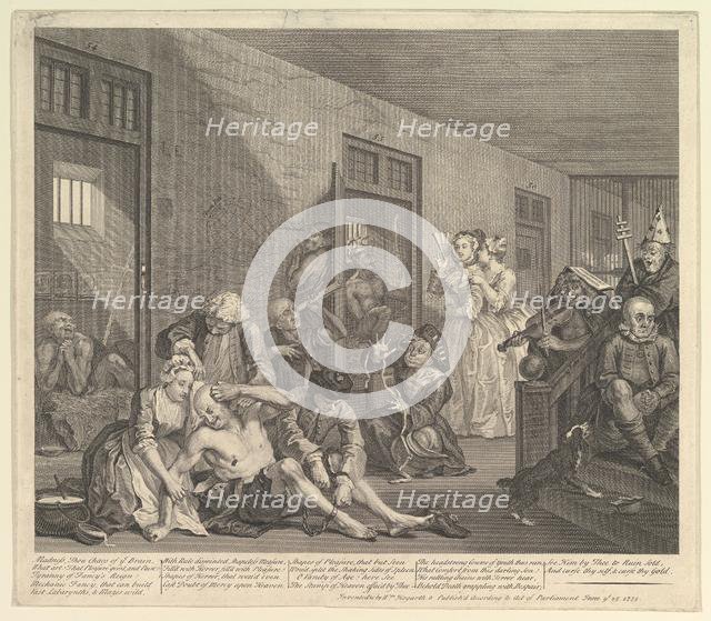 A Rake's Progress, Plate 8, June 25, 1735. Creator: William Hogarth.