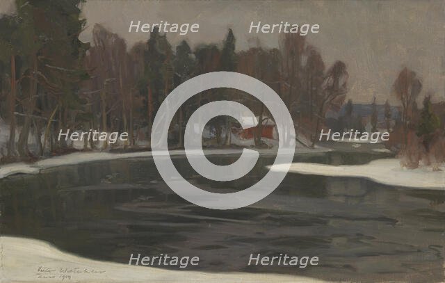 Winter landscape from Karelia, 1909. Creator: Victor Westerholm.