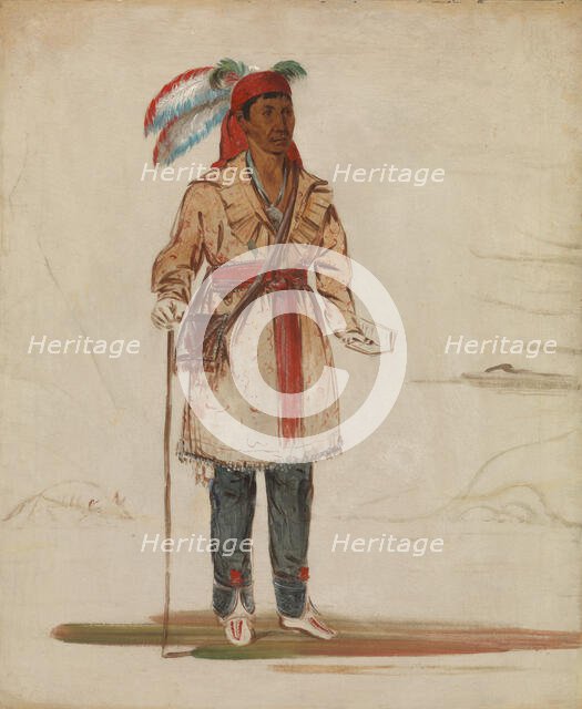 Ee-tów-o-kaum, Both Sides of the River, Chief of the Tribe, 1836. Creator: George Catlin.