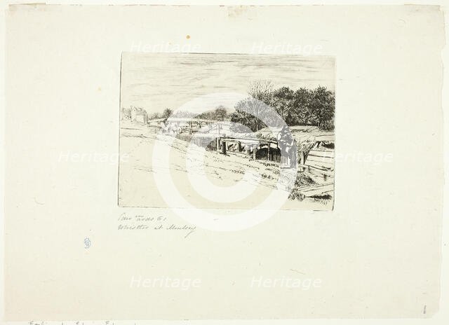 Whistler Sketching at Moulsey Lock, 1861. Creator: Edwin Edwards.