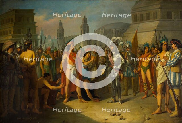 Seizing of Cuauhtémoc, last Emperor of Mexico, 1854. Creator: Esquivel y Rivas, Carlos María (1830-1867).
