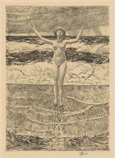Rain Drops and Surf, 1921. Creator: Frederick Childe Hassam.
