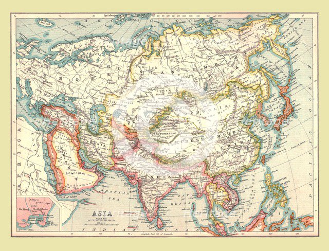 Map of Asia, 1902.  Creator: Unknown.