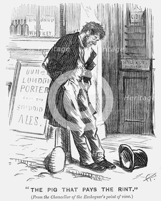 'The Pig that Pays the Rint', 1877. Artist: Charles Samuel Keene