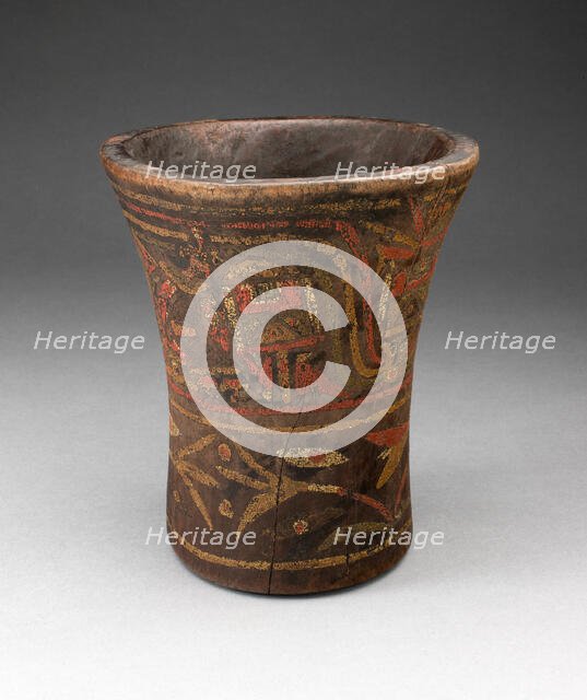 Drinking Vessel (Kero) with Floral and Animal Motifs, A.D. 1450/1532. Creator: Unknown.