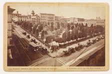 Portsmouth Square, S.F., Cor. Clay and Kearney Sts., S.F., about 1874-1878. Creator: Carleton Emmons Watkins.