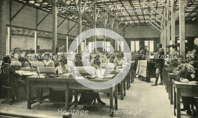 'Lady Clerks Tabulating the American Census Returns', 1901. Creator: Unknown.