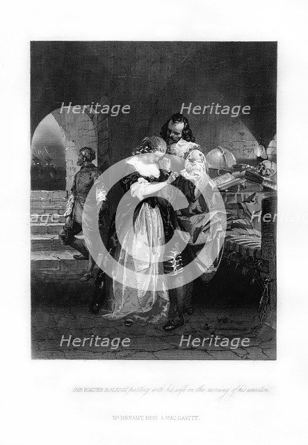 Sir Walter Raleigh parting his wife on the morning of his execution, 1618, (1872). Artist: Unknown