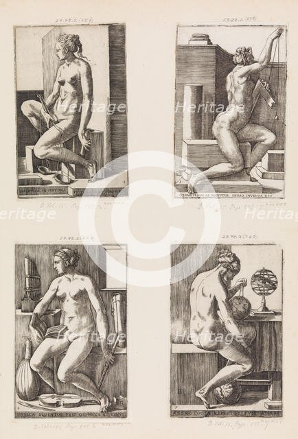 Astronomy, from The Seven Liberal Arts, plate 7, 1544. Creator: Monogrammist B.