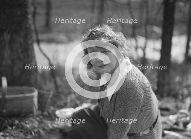Picnic with Martha Hedman and friends, between 1912 and 1919. Creator: Arnold Genthe.