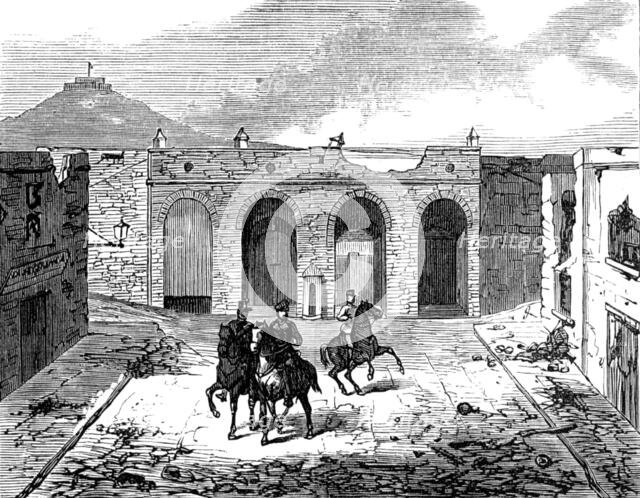 Sketches at Cartagena after the Siege: inside Madrid Gate, 1874. Creator: Unknown.