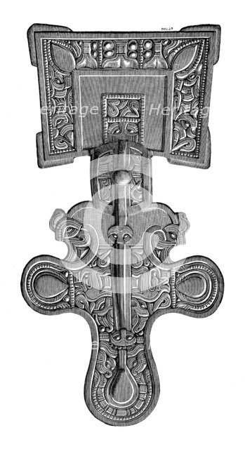 Square-headed fibula, from Ragley Park, Warwickshire, 1893. Artist: Unknown