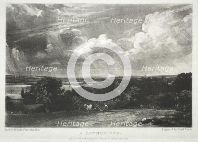 Various Subjects of Landscape, Characteristic of English Scenery...A Summerland, 1831. Creator: David Lucas (British, 1802-1881).