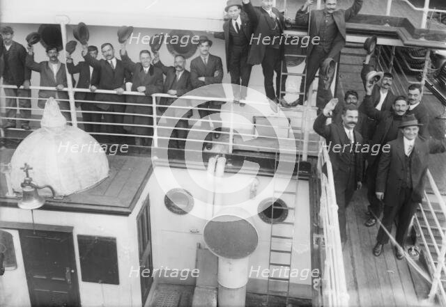 Greek Reservists on "King Constantine", between c1910 and c1915. Creator: Bain News Service.