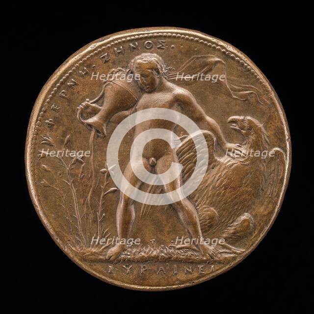 Ganymede Watering the Farnese Lilies [reverse], c. 1545/1550. Creator: Alessandro Cesati.