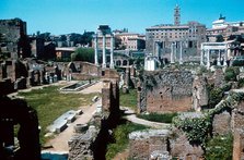 Ruins of the Forum, Rome with the House of the Vestals on the left. Artist: Unknown