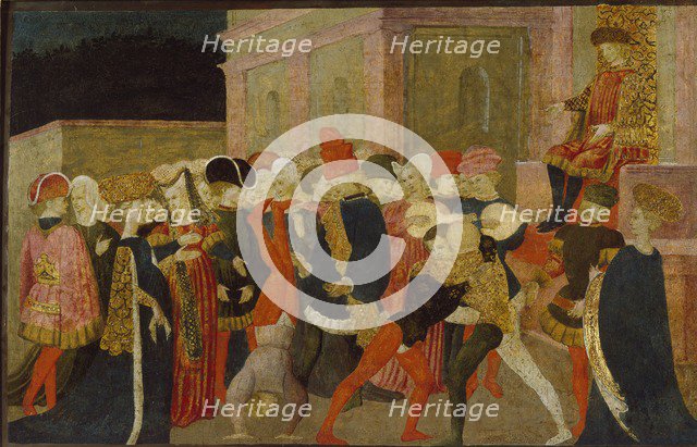 The Rape of the Sabine Women, 15th century. Artist: Apollonio di Giovanni di Tommaso.