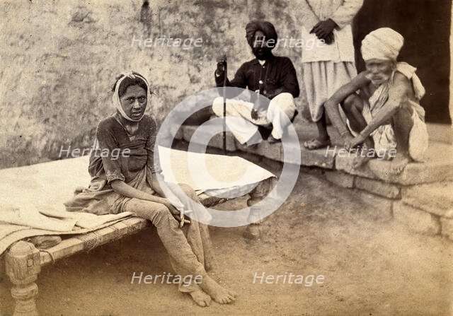 Female patient with bubonic plague in Karachi, India, 1897. Creator: Unknown.