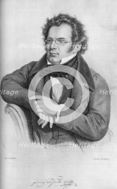 Franz Peter Schubert (1797-1828), Austrian composer. Artist: C Helfert