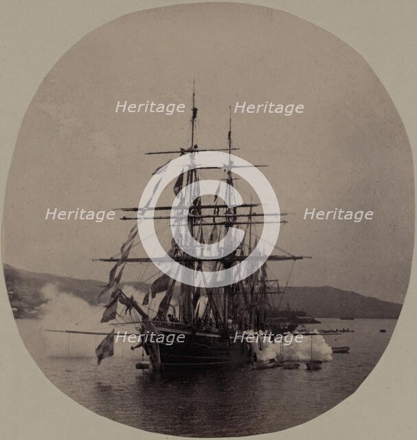 The Clipper Ship Razboinik During a Gun Salute, 22 July 1889, 1889. Creator: Unknown.