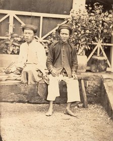 Miliciens mangeant le riz, Cochinchine, 1866. Creator: Emile Gsell.