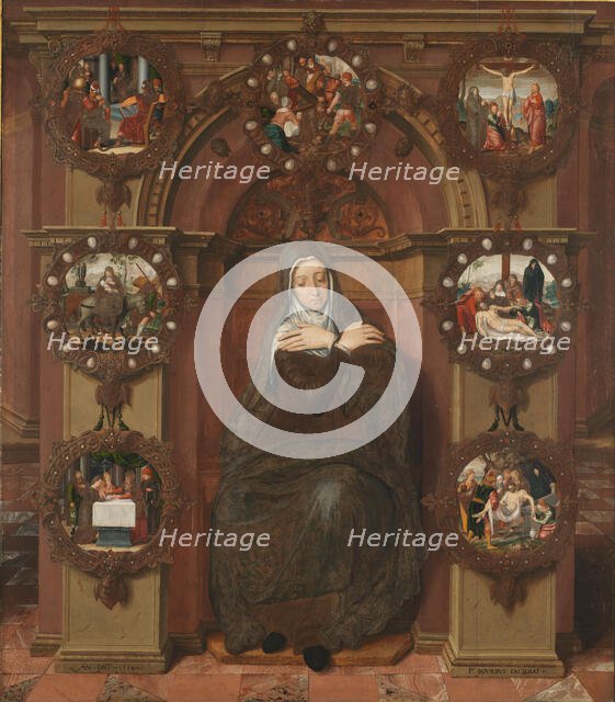 Lady of the Seven Sorrows (The Joos van Belle Triptych). Central panel, 1556. Creator: Pourbus, Pieter (1523-1584).