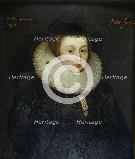Portrait of Lady Emily Howard, early 17th century. Artist: School of Marcus Gheeraerts, the Younger.