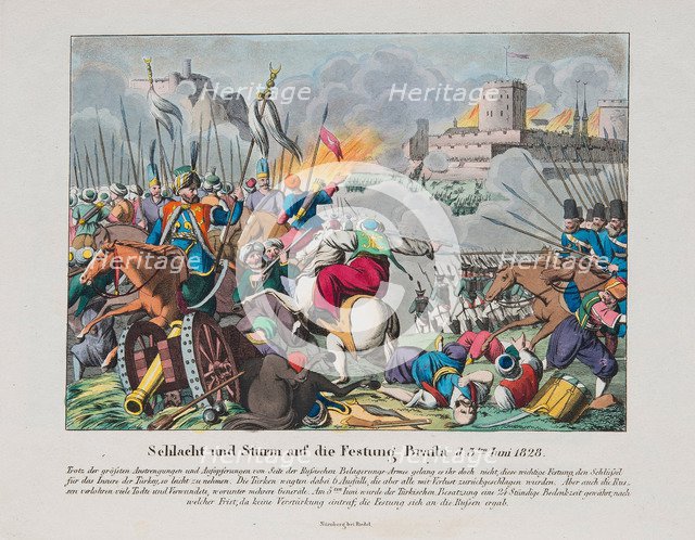 The storming the Brailov fortress on June 15, 1828, c. 1830. Artist: Anonymous  