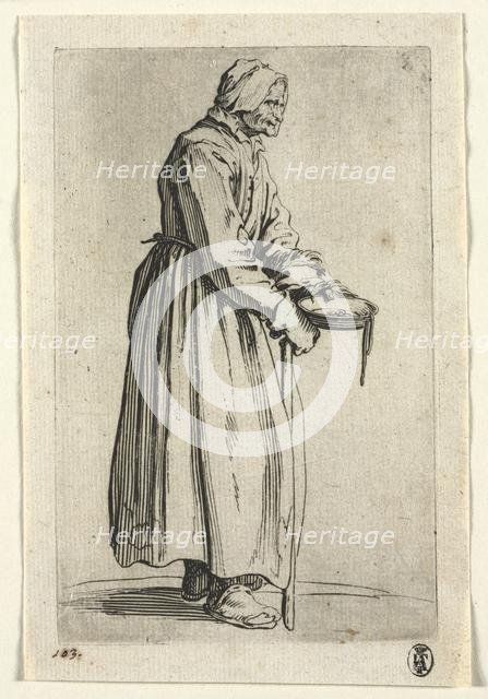 The Beggars: Beggar Woman with Her Alms Bowl , c. 1623. Creator: Jacques Callot (French, 1592-1635).
